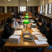 Students studying