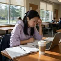 Student studying